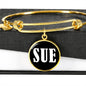 Sue v01w - 18k Gold Finished Bangle Bracelet