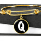 Initial Q v3b - 18k Gold Finished Bangle Bracelet