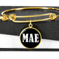 Mae v01w - 18k Gold Finished Bangle Bracelet