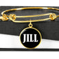 Jill v01w - 18k Gold Finished Bangle Bracelet