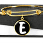 Initial E v3b - 18k Gold Finished Bangle Bracelet