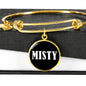 Misty v01w - 18k Gold Finished Bangle Bracelet