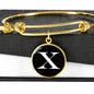Initial X v3a - 18k Gold Finished Bangle Bracelet