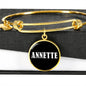 Annette v01w - 18k Gold Finished Bangle Bracelet
