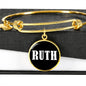 Ruth v01w - 18k Gold Finished Bangle Bracelet