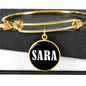 Sara v01w - 18k Gold Finished Bangle Bracelet
