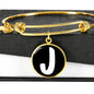 Initial J v3b - 18k Gold Finished Bangle Bracelet