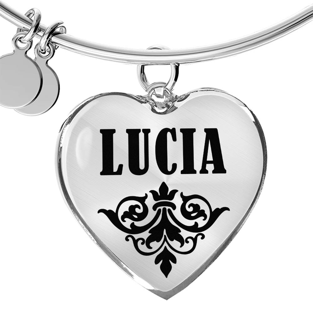 Lucia v01 - Heart Pendant Bangle Bracelet