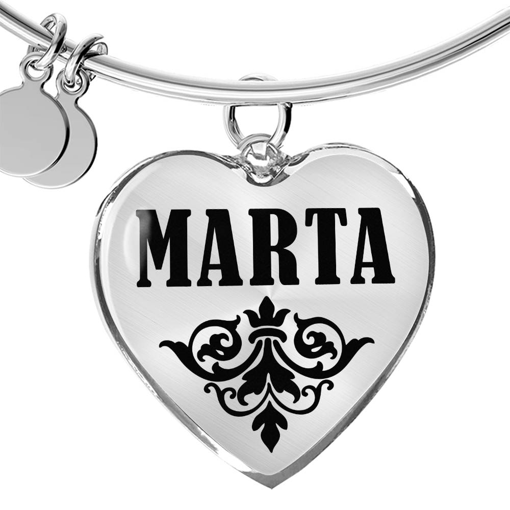 Marta v01 - Heart Pendant Bangle Bracelet
