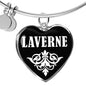 Laverne v03 - Heart Pendant Bangle Bracelet