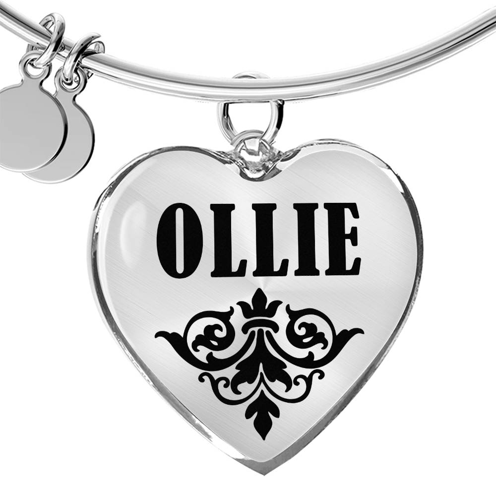 Ollie v01 - Heart Pendant Bangle Bracelet