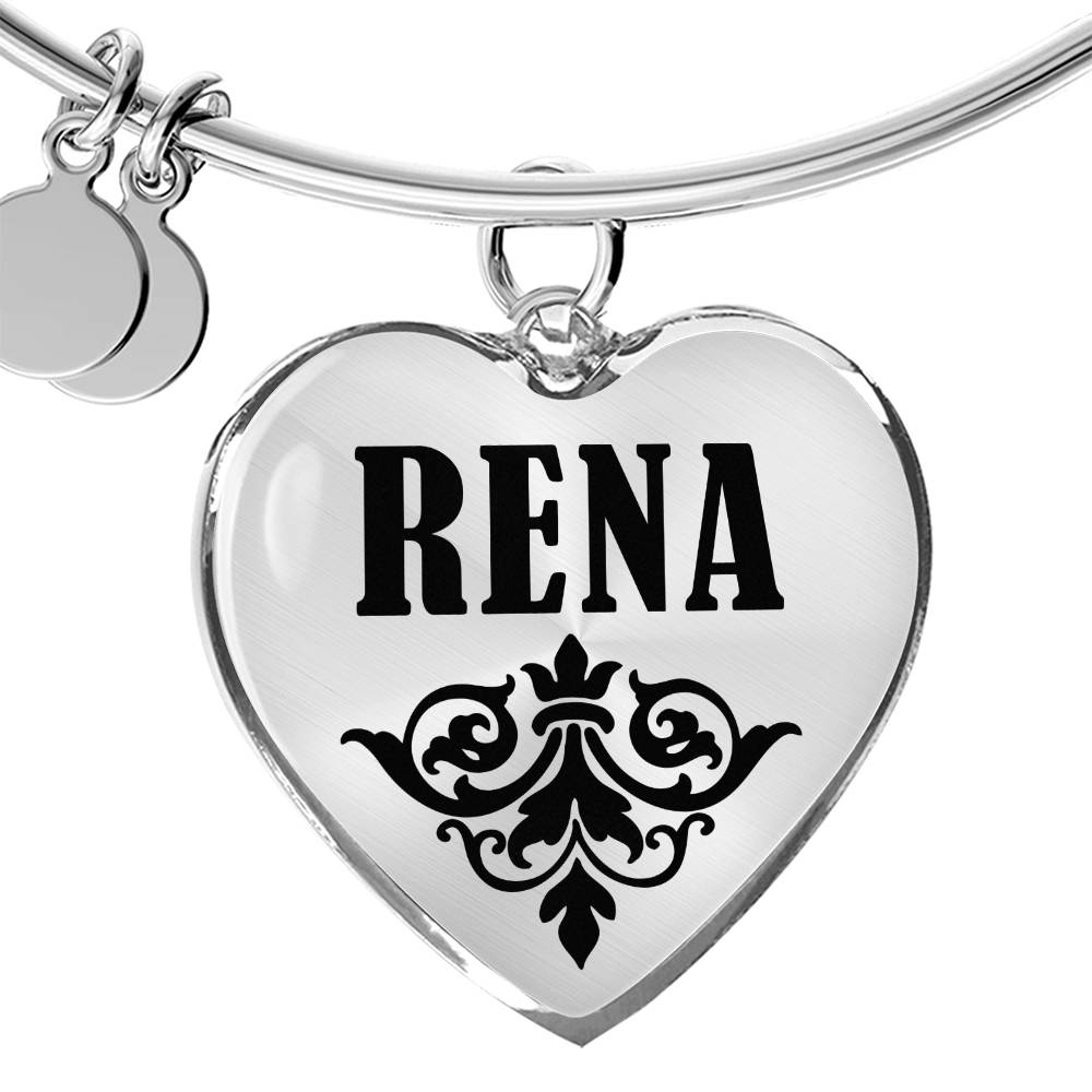 Rena v01 - Heart Pendant Bangle Bracelet