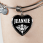 Jeannie v03 - Heart Pendant Bangle Bracelet