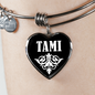 Tami v03 - Heart Pendant Bangle Bracelet