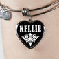 Kellie v03 - Heart Pendant Bangle Bracelet