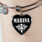 Marina v03 - Heart Pendant Bangle Bracelet