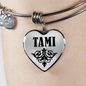 Tami v01 - Heart Pendant Bangle Bracelet