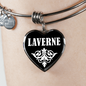Laverne v03 - Heart Pendant Bangle Bracelet