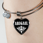 Abigail v03 - Heart Pendant Bangle Bracelet
