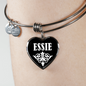 Essie v03 - Heart Pendant Bangle Bracelet