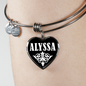 Alyssa v03 - Heart Pendant Bangle Bracelet