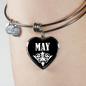 May v03 - Heart Pendant Bangle Bracelet