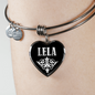 Lela v02 - Heart Pendant Bangle Bracelet