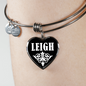 Leigh v03 - Heart Pendant Bangle Bracelet