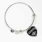 Kristie v02 - Heart Pendant Bangle Bracelet