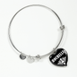 Rochelle v03 - Heart Pendant Bangle Bracelet