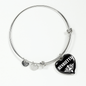 Henrietta v03 - Heart Pendant Bangle Bracelet