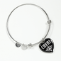 Cheri v02 - Heart Pendant Bangle Bracelet