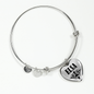 Elsa v01 - Heart Pendant Bangle Bracelet