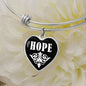 Hope v03 - Heart Pendant Bangle Bracelet