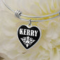 Kerry v03 - Heart Pendant Bangle Bracelet