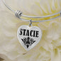 Stacie v01 - Heart Pendant Bangle Bracelet