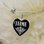 Jaime v02 - Heart Pendant Bangle Bracelet