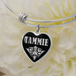 Tammie v02 - Heart Pendant Bangle Bracelet