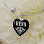 Rena v02 - Heart Pendant Bangle Bracelet