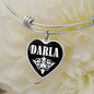 Darla v03 - Heart Pendant Bangle Bracelet