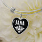 Jana v03 - Heart Pendant Bangle Bracelet