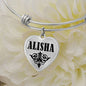 Alisha v01 - Heart Pendant Bangle Bracelet