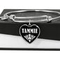 Tammie v03 - Heart Pendant Bangle Bracelet