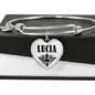 Lucia v01 - Heart Pendant Bangle Bracelet