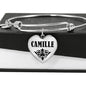 Camille v01 - Heart Pendant Bangle Bracelet