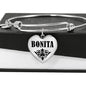 Bonita v01 - Heart Pendant Bangle Bracelet