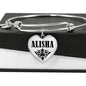 Alisha v01 - Heart Pendant Bangle Bracelet