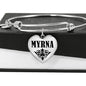 Myrna v01 - Heart Pendant Bangle Bracelet