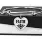 Faith v01 - Heart Pendant Bangle Bracelet