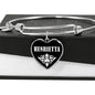 Henrietta v03 - Heart Pendant Bangle Bracelet